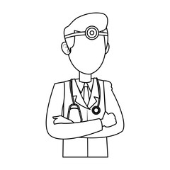 Doctor male cartoon vector illustration graphic design