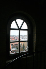 See throug a windowin the lighthouse