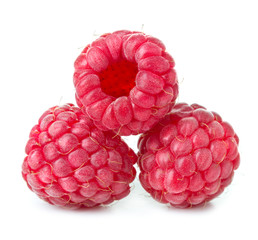 raspberries isolated on white background