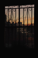 Sunset through a window