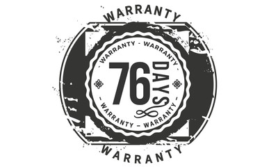 Fototapeta na wymiar 76 days warranty icon vintage rubber stamp guarantee