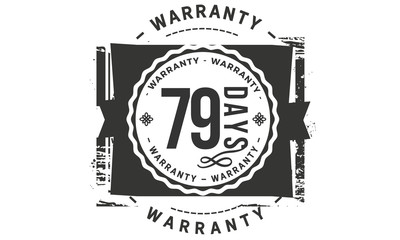 79 days warranty icon vintage rubber stamp guarantee