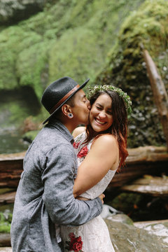 Beautiful Woman Sitting in Tree Throne