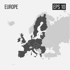 map of Europe with regions EPS 10