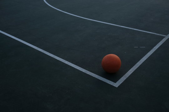 basketball on the court