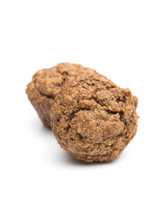 Apple Cinnamon Pecan Muffins on a White Background