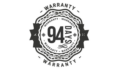 94 days warranty icon vintage rubber stamp guarantee