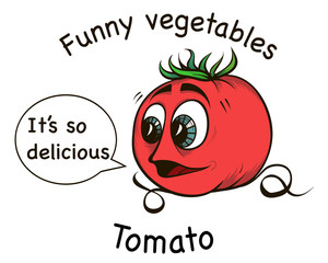 tomato with eyes and mouth