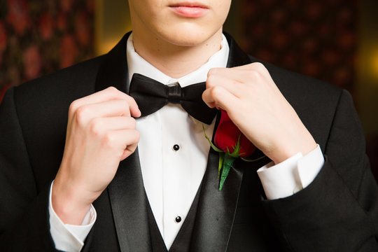 Teenage Boy Dressed for Prom
