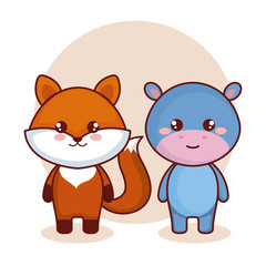 Fototapeta premium cute and little animals characters vector illustration design