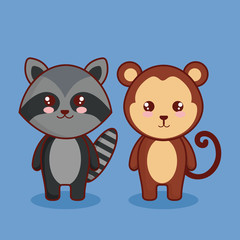 cute and little animals characters vector illustration design