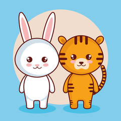 cute and little animals characters vector illustration design