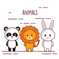 cute and little animals characters vector illustration design