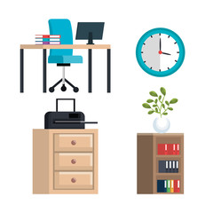 office equipment set icons vector illustration design