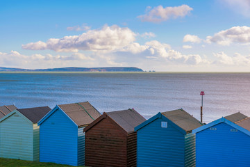 Beach huts with sea view