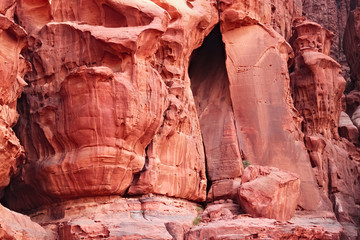 Red stone walls of the canyon.