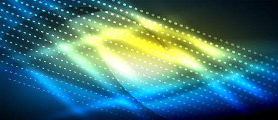 Obraz premium Neon smooth wave digital abstract background