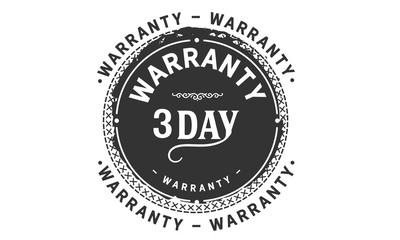 3 days warranty icon vintage rubber stamp guarantee