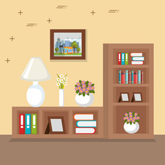 elegant house place scene vector illustration design