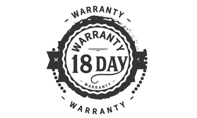 18 days warranty icon vintage rubber stamp guarantee