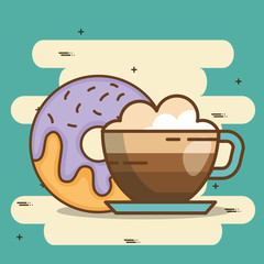 delicious coffee time elements vector illustration design