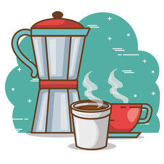 delicious coffee time elements vector illustration design