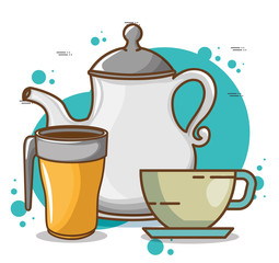 delicious coffee time elements vector illustration design