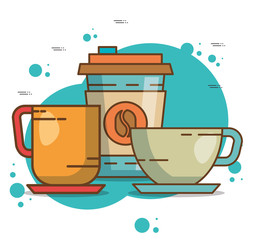delicious coffee time elements vector illustration design