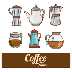 delicious coffee time elements vector illustration design