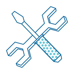 wrench key and screwdriver vector illustration design