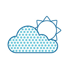 cloud with sun silhouette isolated icon vector illustration design