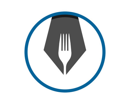 circle fork cutlery pen image vector icon
