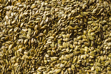 Green pumpkin seeds.
