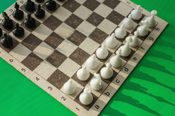 Chessboard and figures.