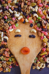 Cheerful meal, kitchen.