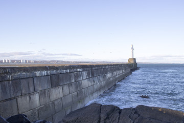 Aberdeen Lighthouse in front of Blue Sky