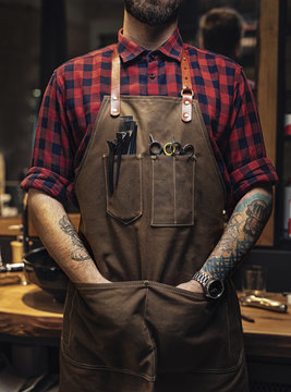 Hairdresser Wearing Apron
