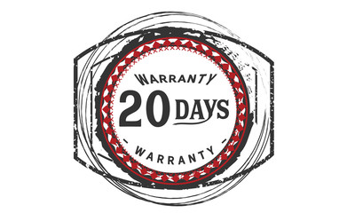 Fototapeta na wymiar 20 days warranty icon vintage rubber stamp guarantee
