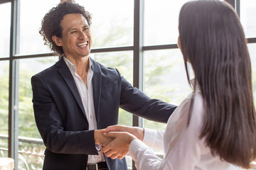 Happy excited man satisfied with new collaboration