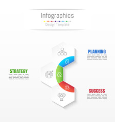 Infographic design elements for your business data with 3 options, parts, steps, timelines or processes. Vector Illustration.