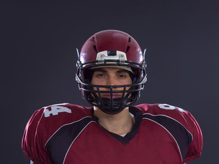 American Football Player isolated on gray