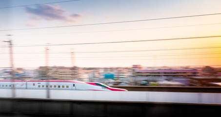 Shinkansen high speed train using E6 rolling stock running Tohoku line.