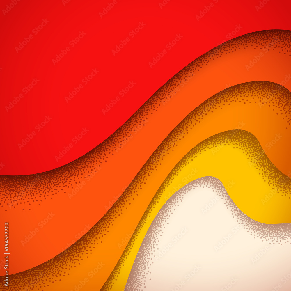 Poster abstract background with retro layers and dotted shadow