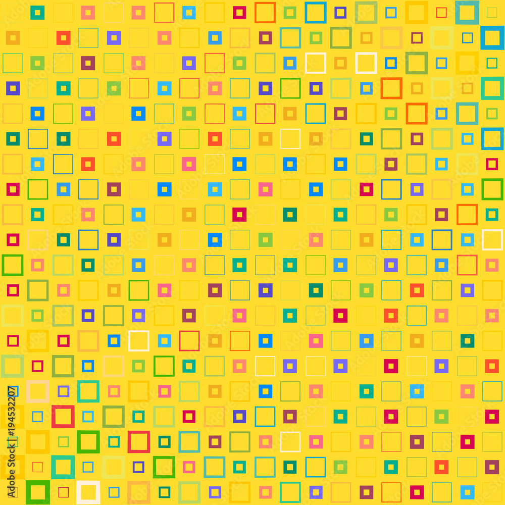 Poster abstract background with colorful squares and wavy thickness gradient