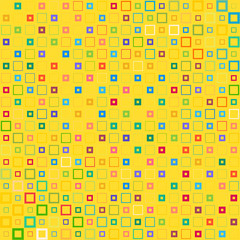 Abstract background with colorful squares and wavy thickness gradient