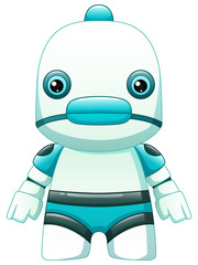 Cute Cartoon Robot isolated on white background