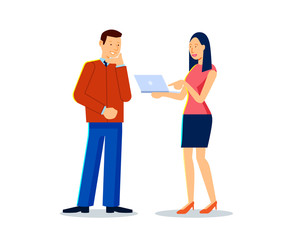 Business situation concept man and woman meeting in office concept