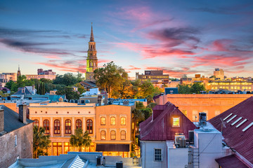 Obraz premium Charleston, Karolina Południowa, USA Skyline