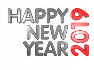 Happy New Year 2019. 3d render. Isolated on white.