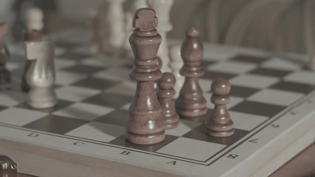 Panning shot of a chessboard ungraded